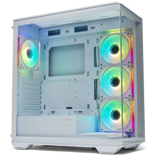 Корпус XASTRA Q600 4ARGB-C10-WH White (Q600-4FM12A-C10-WH) ATX/Aquarium/Screewless/3x120mm ARGB PWM FM fans/Argb+PWM HUB 10port