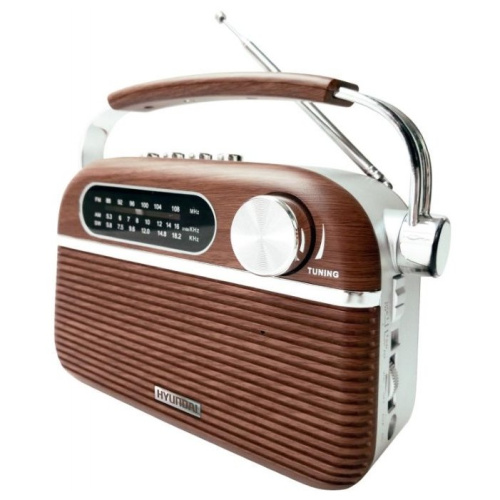 Радиоприемник Hyundai H-PSR200 дерево коричневое/серебристый