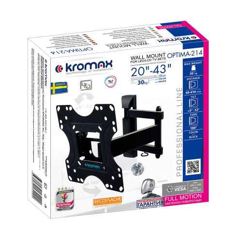 Кронштейн Kromax Optima-214 black