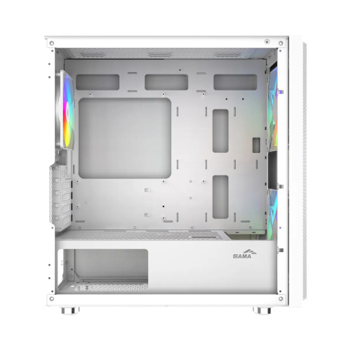 Корпус SAMA S30 White (S30-WHMPA3X1-GL), без БП, Midi-Tower, TG, 2x140mm + 1x120mm ARGB, 1xUSB 3.0 3.1 Type-C, mATX, mITX