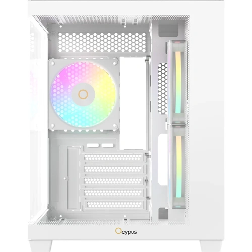 Корпус Ocypus Gamma C54 WH ARGB, (Gamma-C54-WHD300XX-GL) без БП, Midi-Tower, TG, 3x120mm 1xUSB-A 3.0 + 2xUSB 2.0, mATX, mITX White