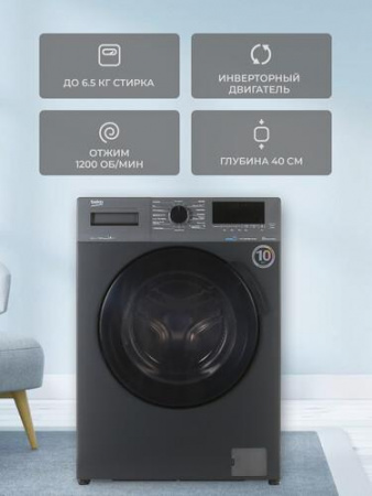 Стиральная машина Beko WSPE6H616A черный
