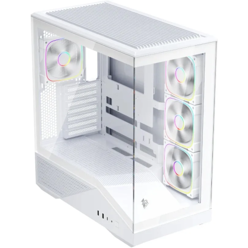 Корпус 1STPLAYER GM7 ARGB White (GM7-WH-3FN7R-W-1FN7-W) / ATX / 4x120mm ARGB fans