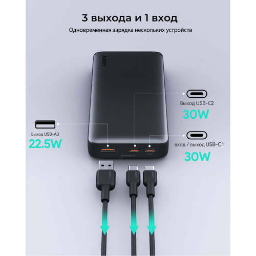 Внешний аккумулятор Aukey Y42 Sprint X 20000 30W