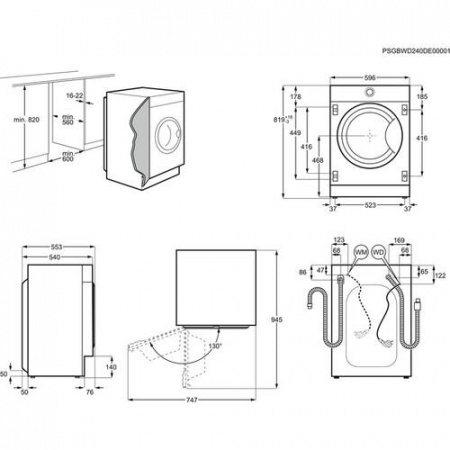 Встраиваемая стиральная машина Electrolux EWN7F447WI