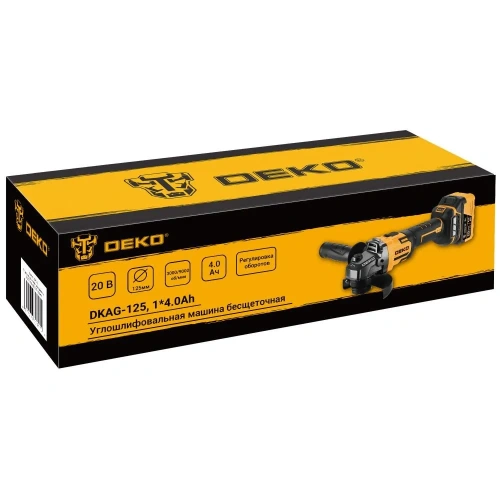 УШМ DEKO DKAG-125 (083-1063) 20В, 1*4.0Ач