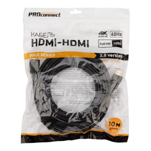 Кабель Proconnect (17-6108-6) HDMI - HDMI 2.0 gold 10м