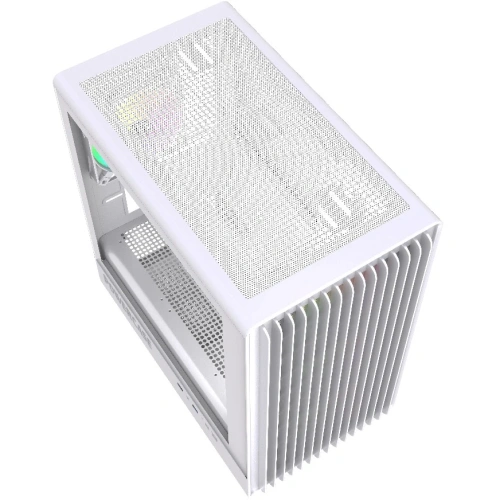 Корпус Powercase Mistral Micro C4W ARGB (CMMCW-A4), Tempered Glass, 4x 120mm ARGB PWM Fan, белый, mATX
