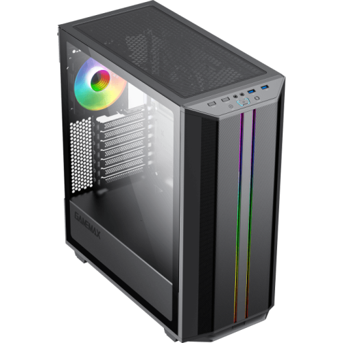 Корпус GameMax Precision COC Black (T808) (ATX, Черн, 2*USB 3.0, Зак.стекло, 1*120мм+ COC, без БП)