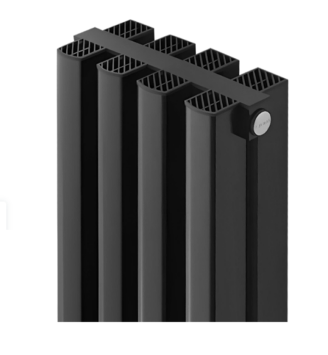 Алюминиевый радиатор отопления Stout SRA-2120-18000704 Tonale 1800 4 секции черный