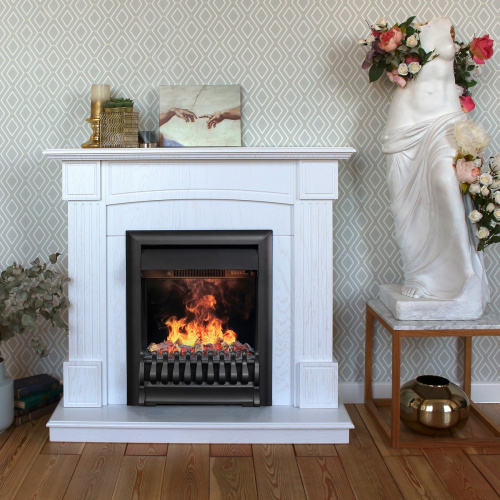 Электрокамин RealFlame Andrea WT фактурный белый с очагом 3D Oregan
