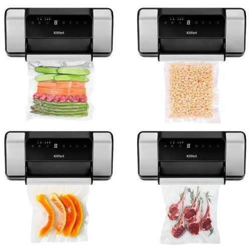 Вакуумный упаковщик Kitfort КТ-1532 черный/серебристый