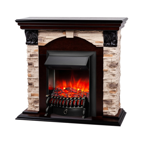 Электрокамин RealFlame Dublin Rock AO античный дуб с очагом Fobos Lux Black