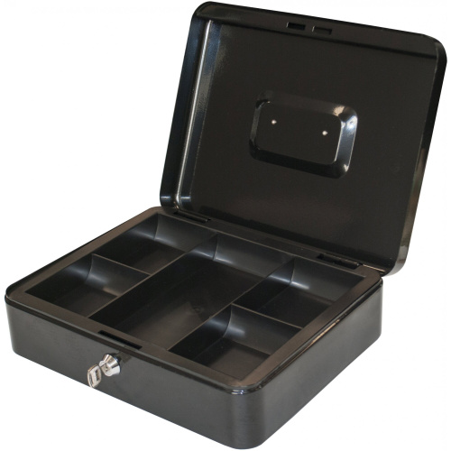 Ящик для денег Silwerhof 90x300x240 черный сталь 1.66кг