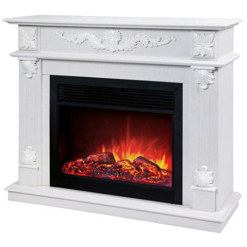 Электрокамин RealFlame Philadelphia 25,5/26 WT белое золото с очагом Moonblaze Black