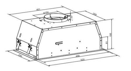 Вытяжка полновстраиваемая Indesit INAE 64LM BL черный