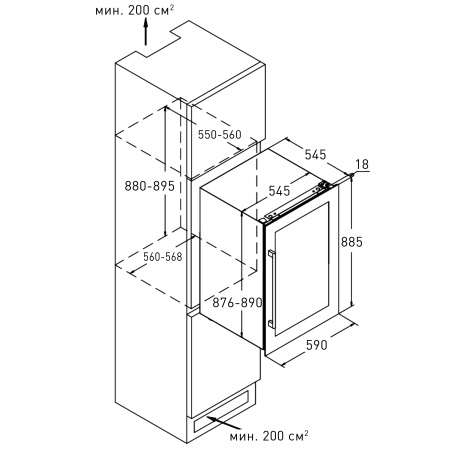 Винный холодильник ZUGEL ZCWI570DB