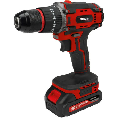 Дрель-шуруповерт аккумуляторная STARWIND CD20-2.0/2.0hS1