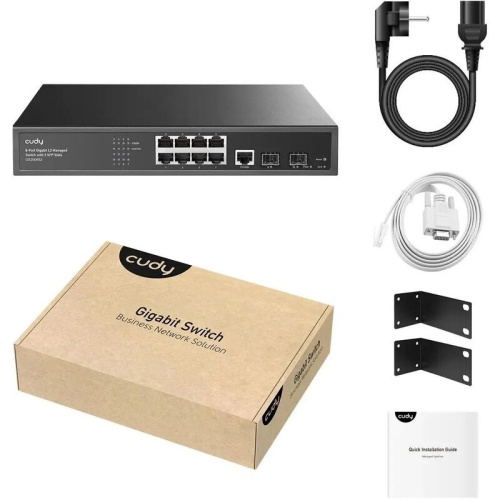 Коммутатор управляемый Cudy GS2008S2 (L2) 8x1Гбит/с 2SFP