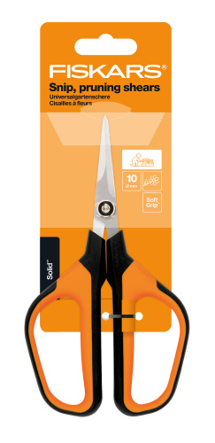 Ножницы для травы Fiskars Solid SP15 черный/оранжевый (1051602)