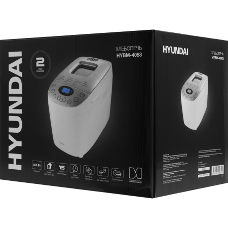 Хлебопечь Hyundai HYBM-4083 белый/серебристый