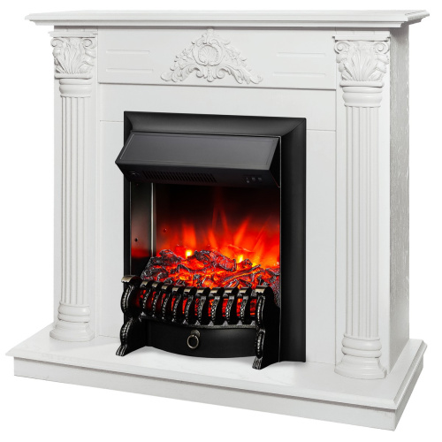 Электрокамин RealFlame Stefania WT белое золото с очагом Fobos Lux Black