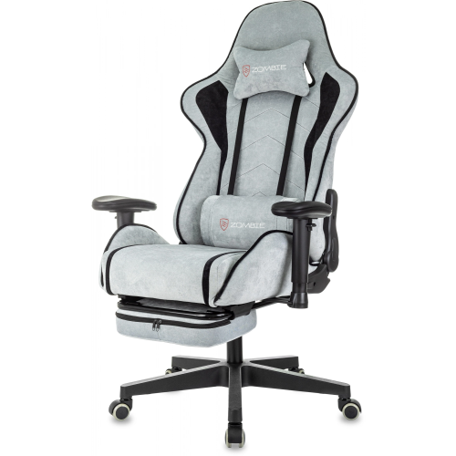 Кресло игровое Zombie Drift/F GBL серо-голубой/черный крестов. пластик подст.для ног