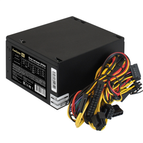 Блок питания ExeGate XP800 EX292167RUS 800W (ATX, 12cm fan, 24pin, 2x(4+4)pin, 2xPCI-E, 5xSATA, 3xIDE, black)