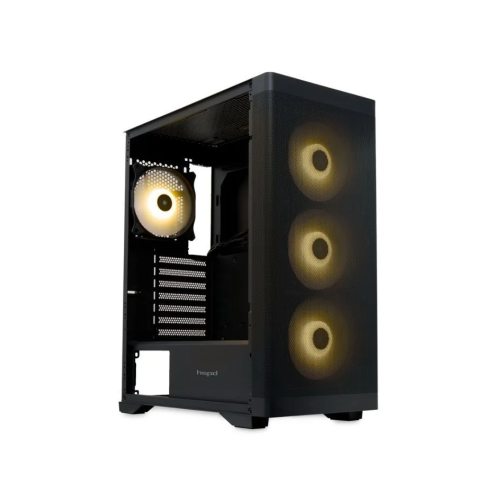 Корпус HSPD M520 (M520-TGBK-ARGB), Mesh Mid Tower, Black, slide TG, 0.45 SPCC, 4x120mm ARGB ATX