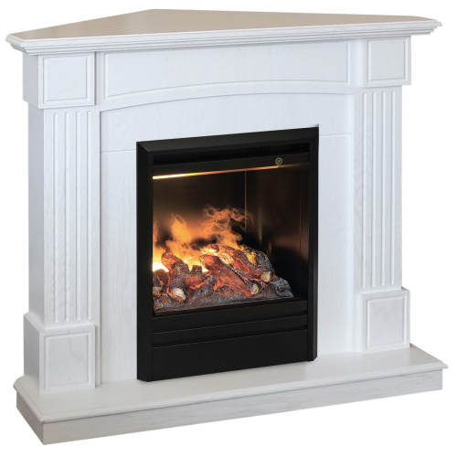 Электрокамин RealFlame Andrea Corner WT фактурный белый с очагом 3D Olympic