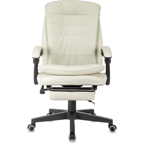 Кресло руководителя Бюрократ T-9950MSG-F слоновая кость (T-9950MSG-F/IVORY-PU) эко.кожа крестов. пластик подст.для ног