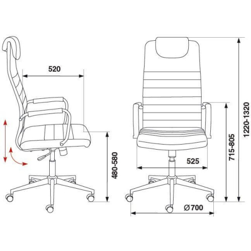 Кресло руководителя Бюрократ KB-9N/ECO/Black черный сиденье черный искусственная кожа крестовина хром колеса черный