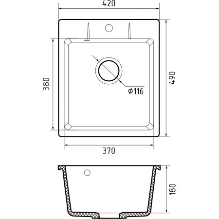 Кухонная мойка GRANFEST Urban 242 gray