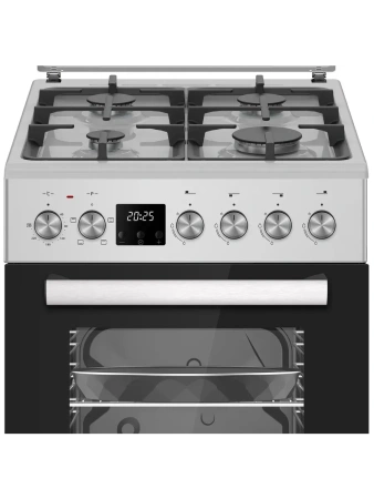 Комбинированная плита Simfer F56MG45025 50х60см, 47л, таймер, подсветка, газ контроль, автоподжиг, чугунные решетки 4 конфорки, 2 противня, решетка