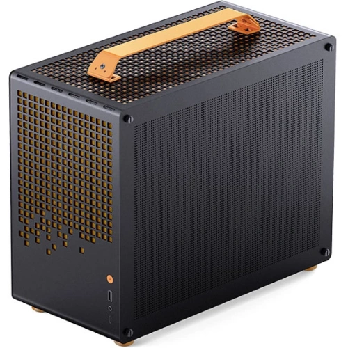 Корпус JONSBO Jonsplus Z20 Orange/Black без БП, боковая панель из закаленного стекла, mini-ITX, micro-ATX, черно-оранжевый