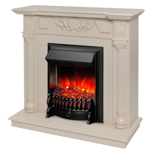 Электрокамин RealFlame Dacota WT белый дуб с очагом Fobos Lux Black