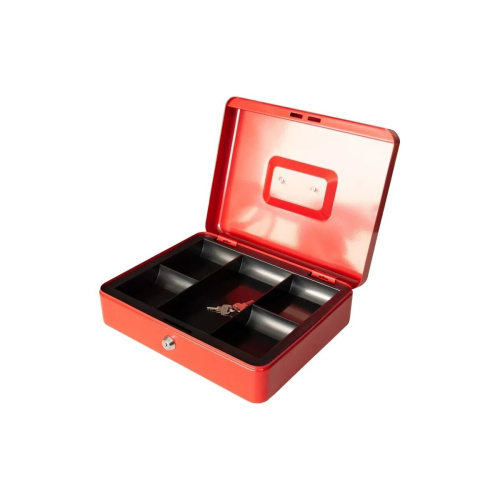 Ящик для денег Silwerhof 90x300x240 красный сталь 1.66кг